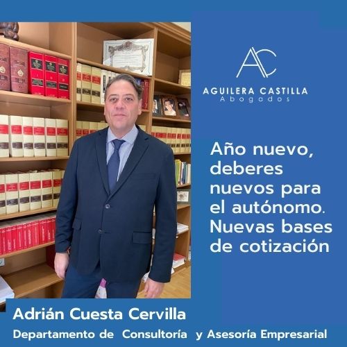 Año nuevo, deberes nuevos para el autonomo por Adrian Cuesta Cervilla Consultoria y Asesoría Jurídica de Empresas de Aguilera Castilla Abogados